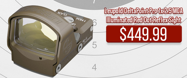 Leupold DeltaPoint Pro 1x 2.5 MOA Illuminated Red Dot Reflex Sight $449.99