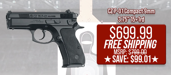 CZ P-01 Compact 9mm 3.75" 15+1rd $699.99 Free Shipping