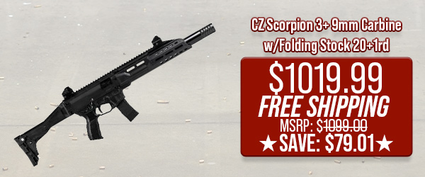 CZ Scorpion 3+ 9mm Carbine w/Folding Stock 20+1rd $1,019.99 Free Shipping