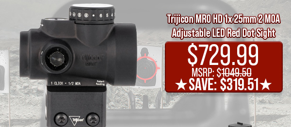 Trijicon MRO HD 1x 25mm 2 MOA Adjustable LED Red Dot Sight $729.99