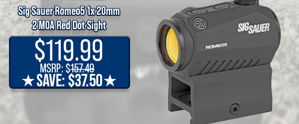 Sig Sauer Romeo5 1x 20mm 2 MOA Red Dot Sight $119.99