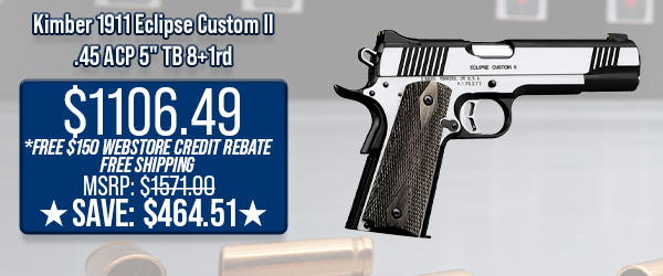 Kimber 1911 Eclipse Custom II .45 ACP 5" TB 8+1rd $1,106.49 Free Shipping