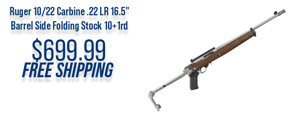 Ruger 10/22 Carbine .22 LR 16.5" Barrel Side Folding Stock 10+1rd $699.99 Free Shipping