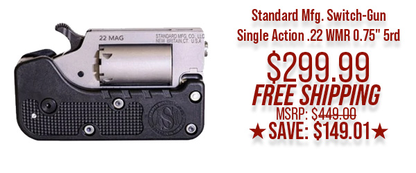 Standard Mfg. Switch-Gun Single Action .22 WMR 0.75" 5rd $299.99 Free Shipping