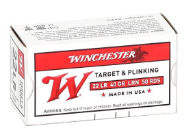 Winchester Target and Plinking .22 LR 40gr Lead Round Nose 50 Round Box