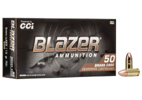CCI Blazer Brass 9mm Ammo 115gr Full Metal Jacket 50 Rounds