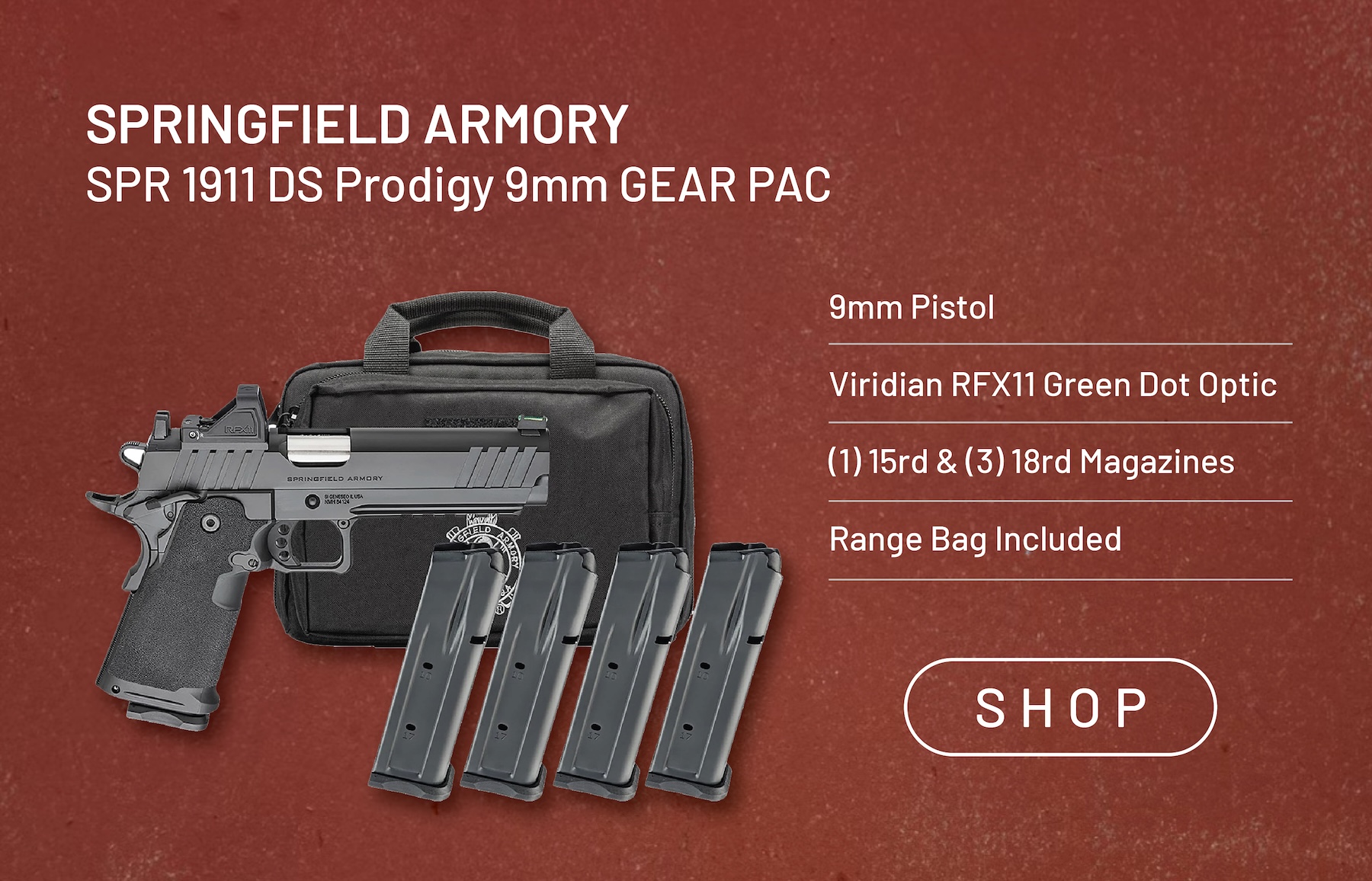 Springfield Armory SPR 1911 DS Prodigy 9mm GEAR PAC. Shop.