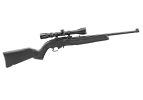 Ruger .22 LR 18.5 Inches Black Threaded 10 Rounds Scoped