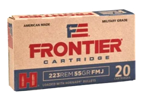 Hornady Frontier FMJ 223 Remington Ammo 55 gr 20 Round Box