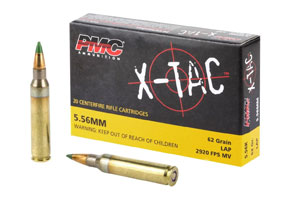 PMC X-TAC LAP Ammo 5.56 NATO 62gr Green Tip 20 Round Box
