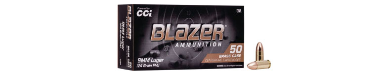 CCI Blazer Brass 9mm 124gr Full Metal Jacket 50 Rounds