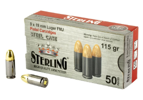 Sterling Ammunition 9mm 115gr FMJ 50 Rounds