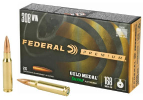 Federal Gold Medal .308 Winchester 168gr Sierra MatchKing BTHP 20 Rounds