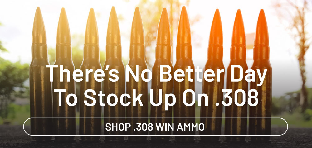 There's no better day to stock up on .308. Shop .308 Win ammo.