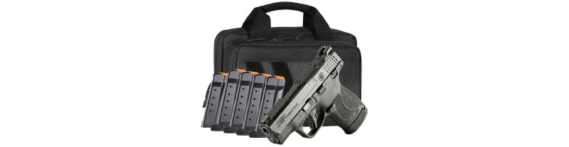 Smith & Wesson M&P9 Shield Plus, 9mm Bundle, Thumb Safety, Savior Bag, 6 Magazines