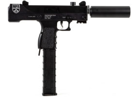 MasterPiece Arms Defender Top Cocking Semi Auto Pistol, 9mm, 4.5" Threaded Barrel, Black, 30+1