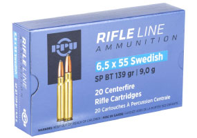 PPU Metric Rifle 6.5x55 Swedish 139gr Soft Point 20 Rounds
