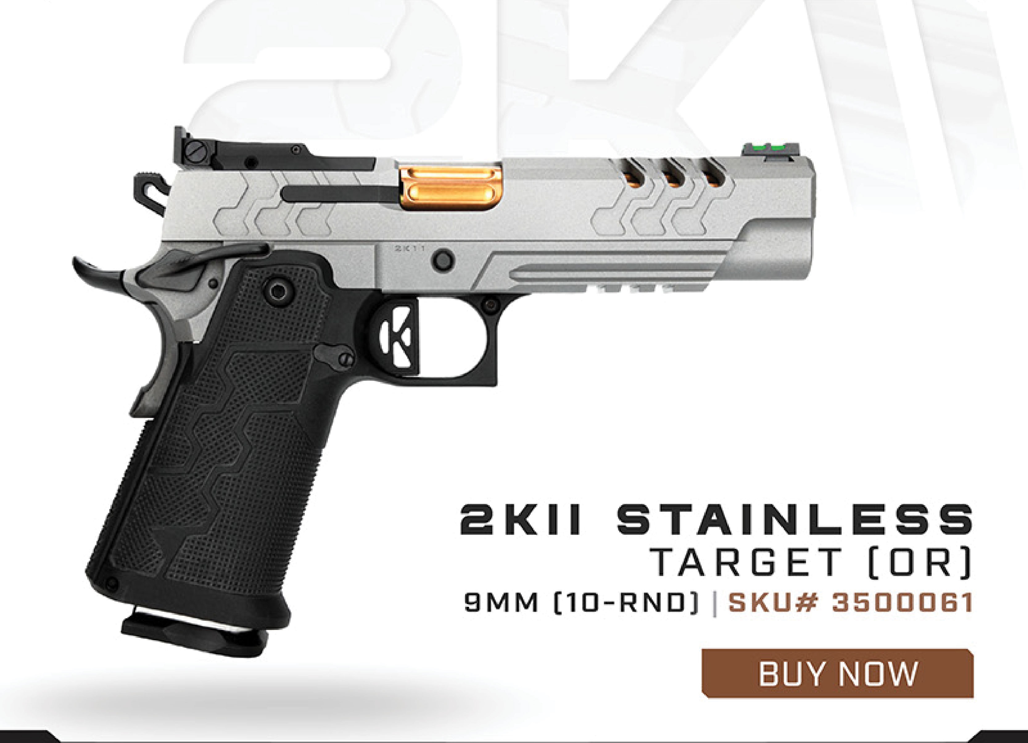 2K11 Stainless Target Optic Ready 9mm 10 round. Buy now.