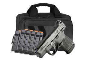 S&W M&P9 Shield Plus, 9mm Bundle, Thumb Safety, Savior Bag, 6 Magazines