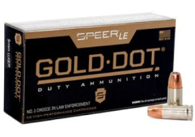 Speer LE Gold Dot Duty 9mm Ammo 124gr JHP 50 Rounds