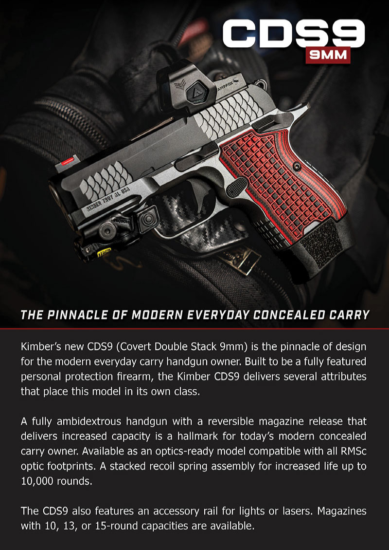 The Kimber CDS9 9mm. The pinnacle of modern everyday concealed carry.