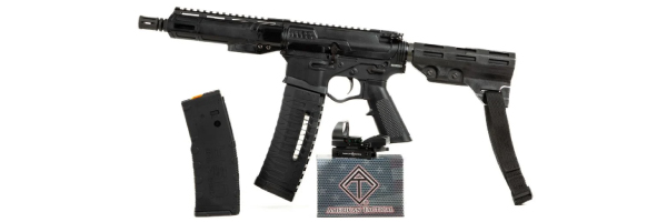 American Tactical Alpha Maxx Pistol Bundle 5.56x45 NATO, (1) 60 Round Mag, (1) 30 Round Mag, Red Dot 60+1