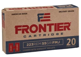 Hornady Frontier FMJ 223 Remington Ammo 55gr 20 Rounds