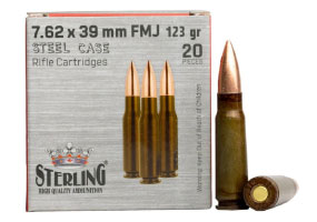 Sterling 7.62x39 Ammo 123gr FMJ 20 Rounds