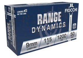 Fiocchi Pistol Shooting Dynamics 9mm Ammo FMJ 115gr 50 Rounds