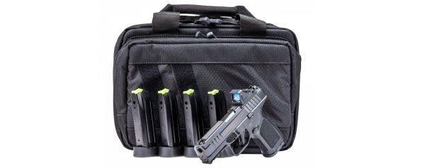 Rost Martin RM1C Bundle 4" 9mm (1)15rd /(3)17rd Handgun, Black w/ Viridian Green Dot and Pistol Case 17+1