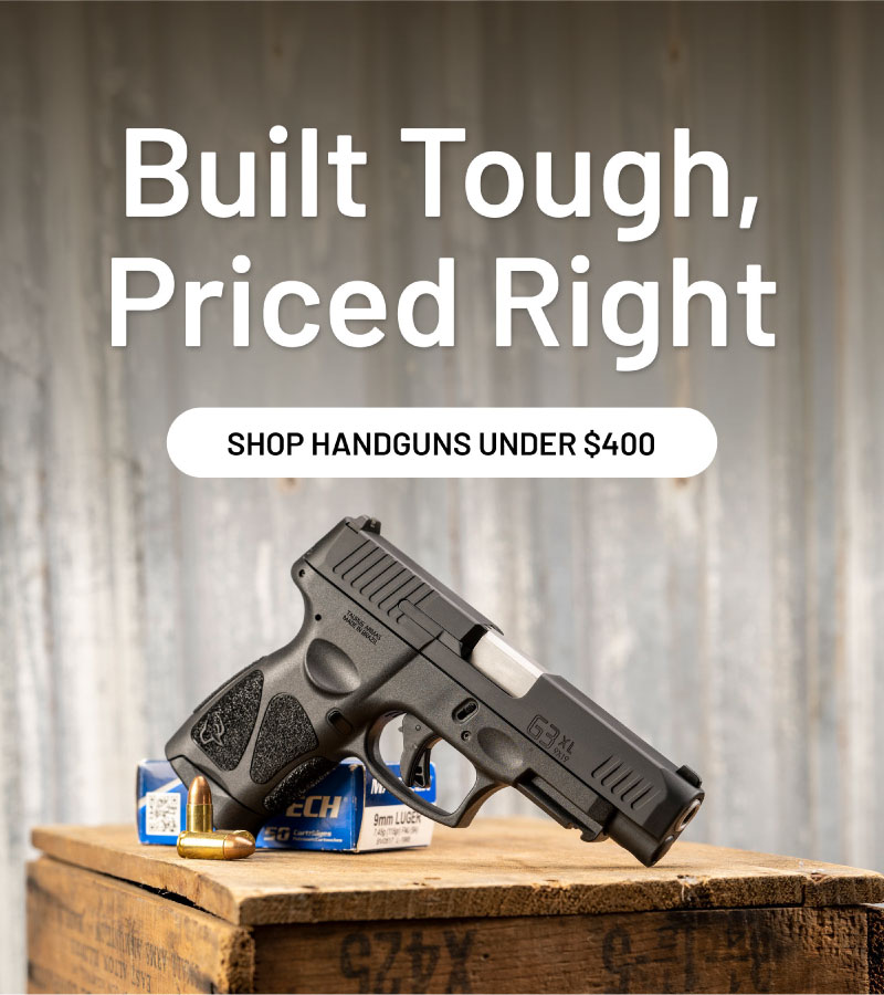 Built tough, priced right. Shop handguns under $499.
