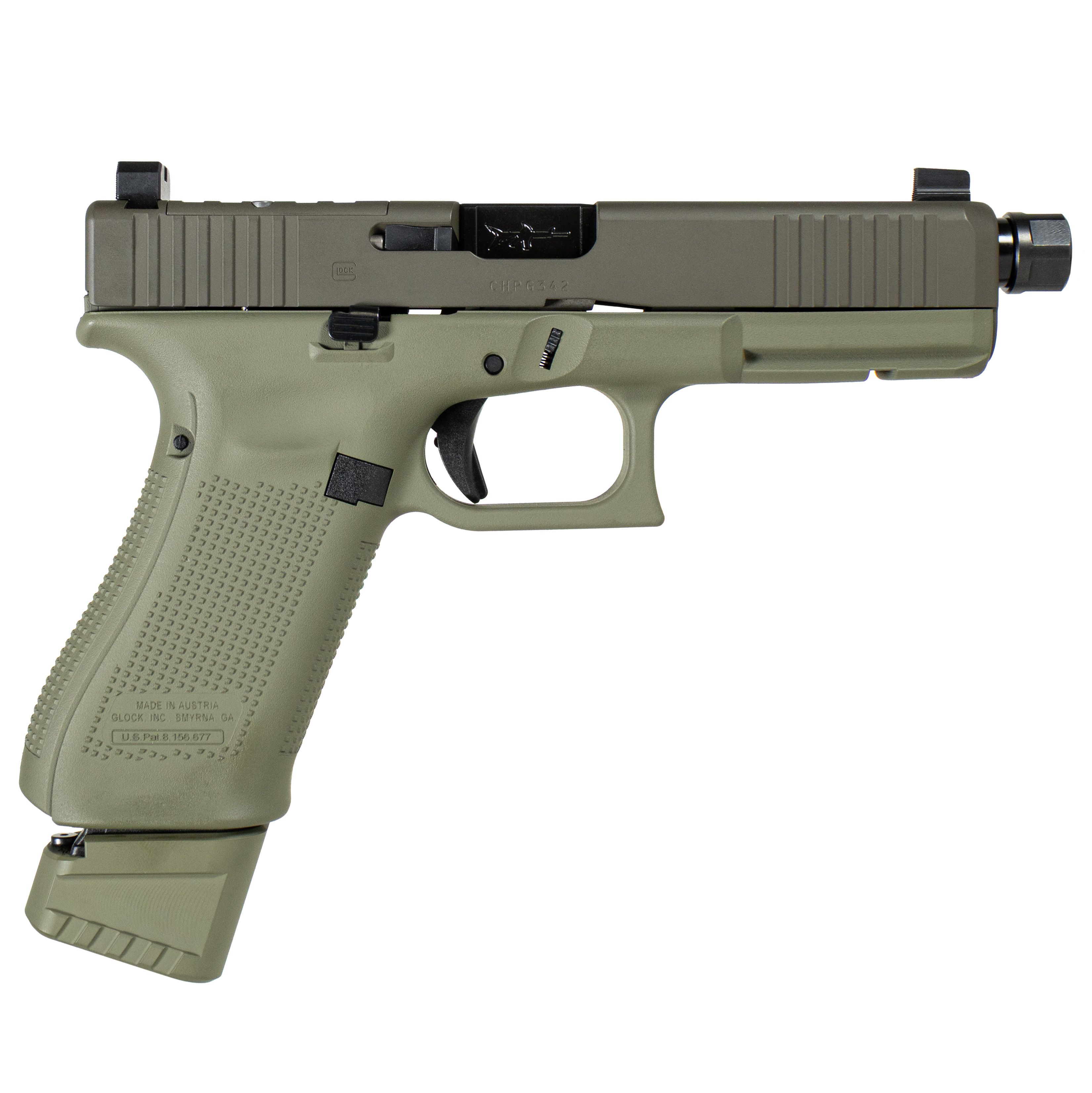 Glock 17V C4 OD Green 9mm 17+1 Black Barrel Suppressor Heights Sights Optics Cut For Glock