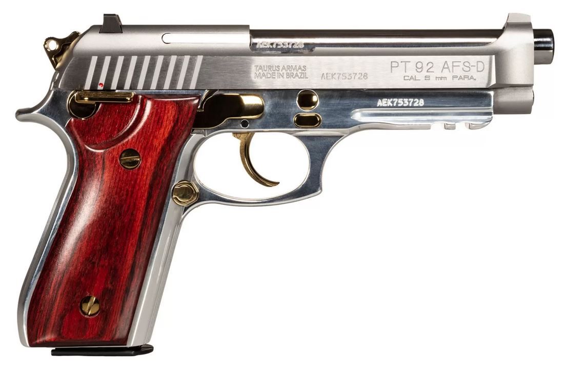 Taurus PT-92 9mm Stainless Steel with Gold Accents Pistol