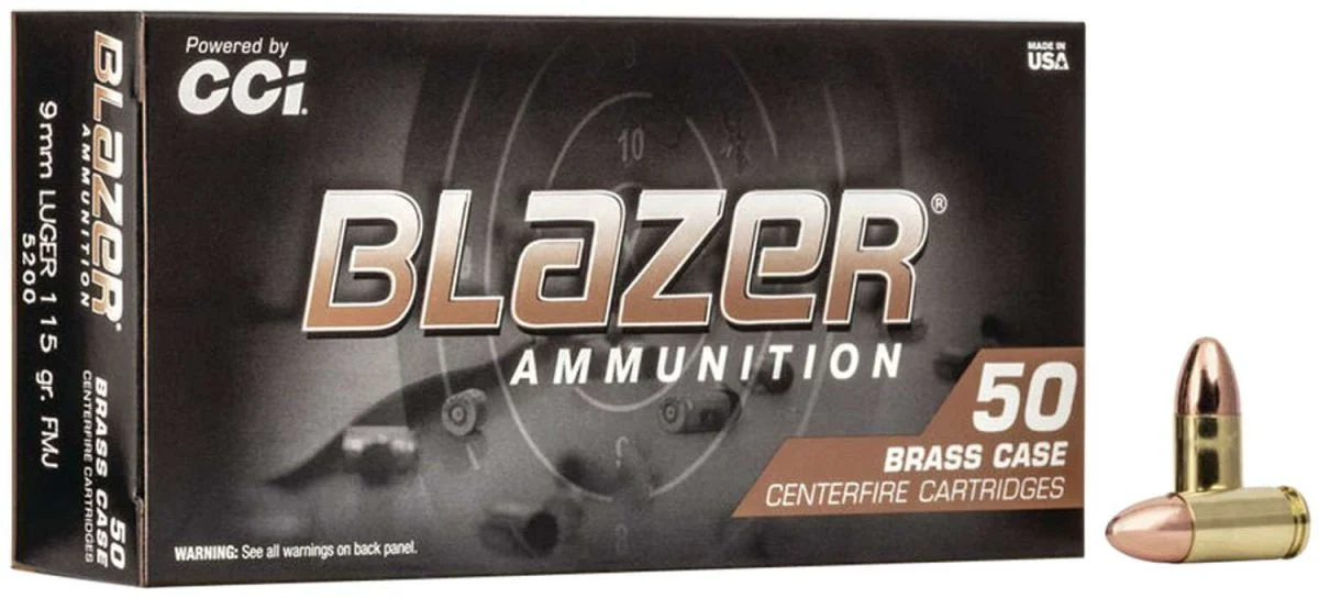 CCI Blazer Brass 115 Grain 9mm Full Metal Jacket