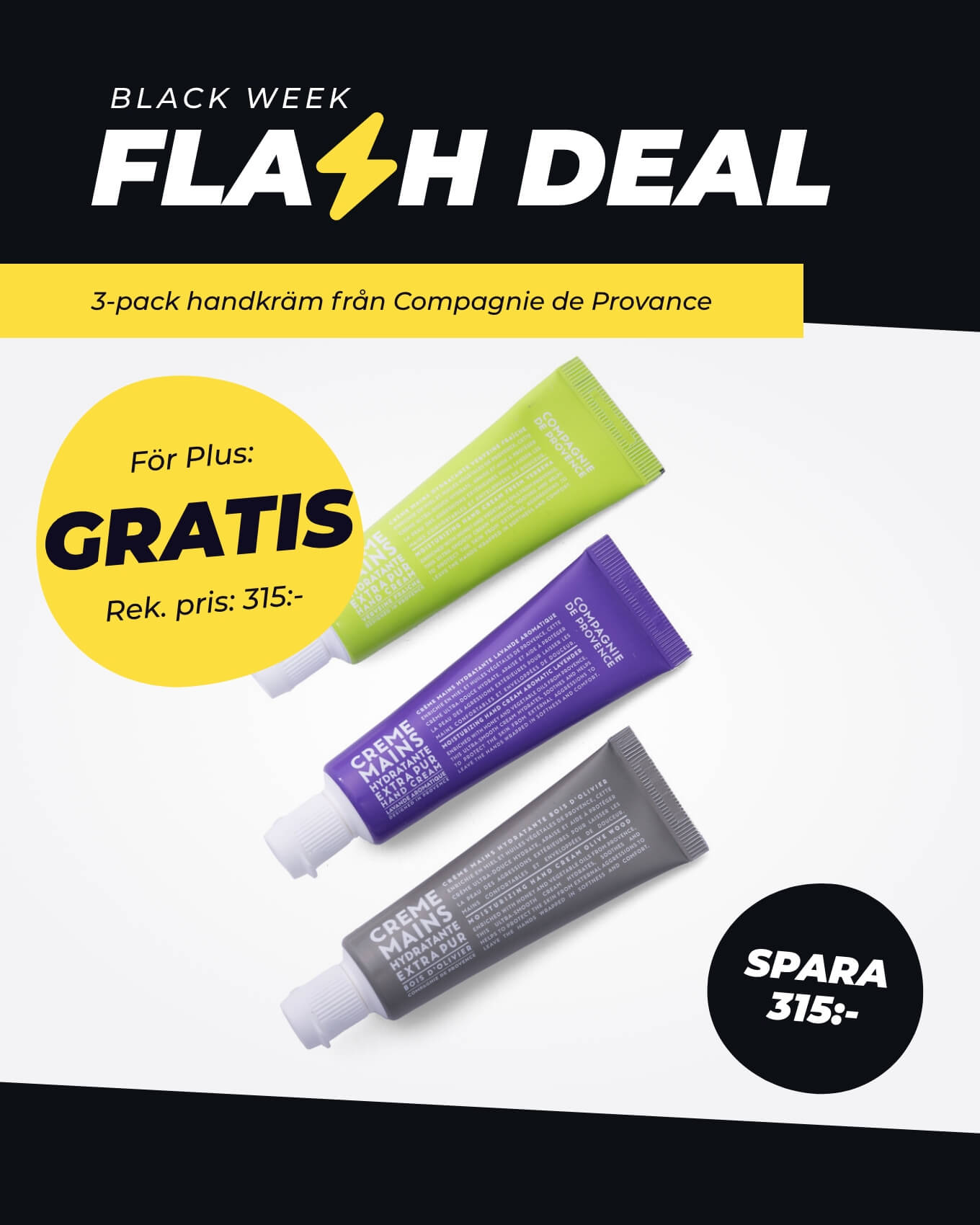 gratis 3-pack handkräm