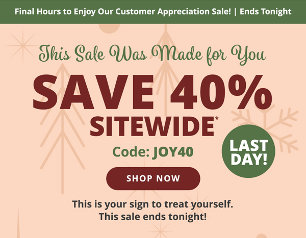 Save 40% Sitewide