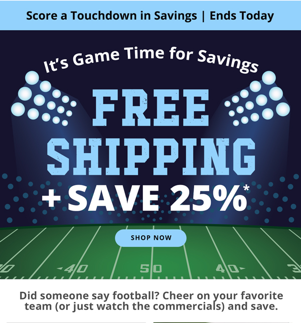 Free Shipping + Save 25%