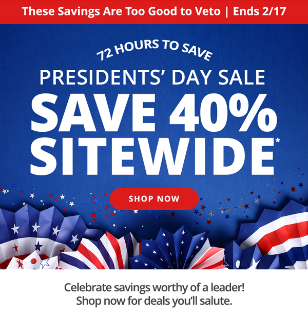 Save 40% Sitewide