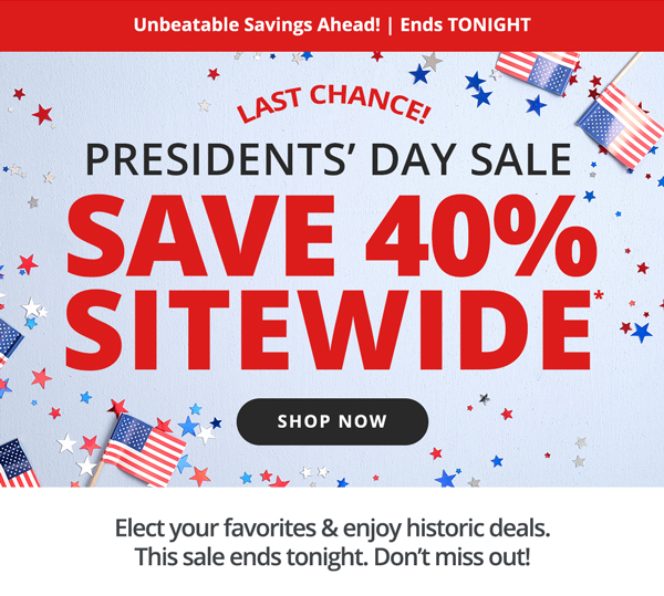 Save 40% Sitewide