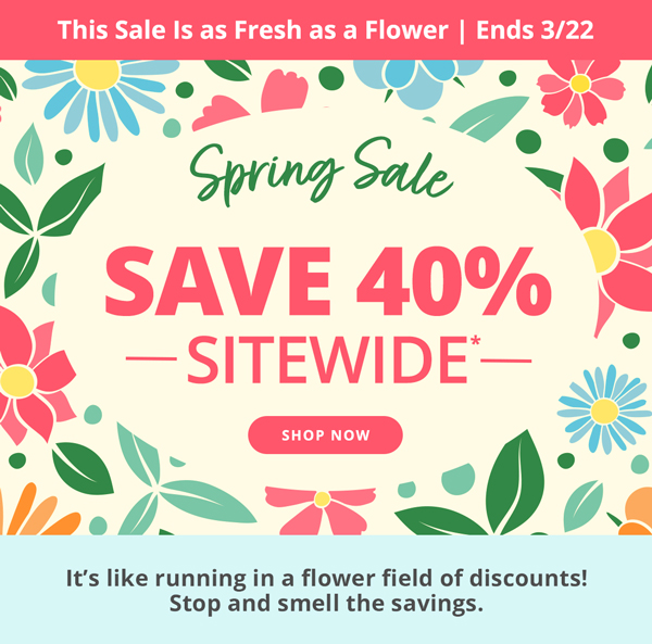 Save 40% Sitewide