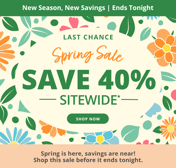 Save 40% Sitewide