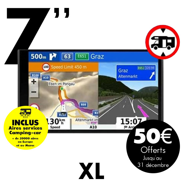 Jusqu'au 31 décembre 50€ offerts sur la gamme de GPS GARMIN CAMPER 795 et 895