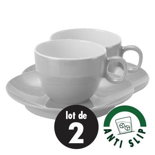 Lot de 2 tasses à espresso antidérapantes Grey BRUNNER