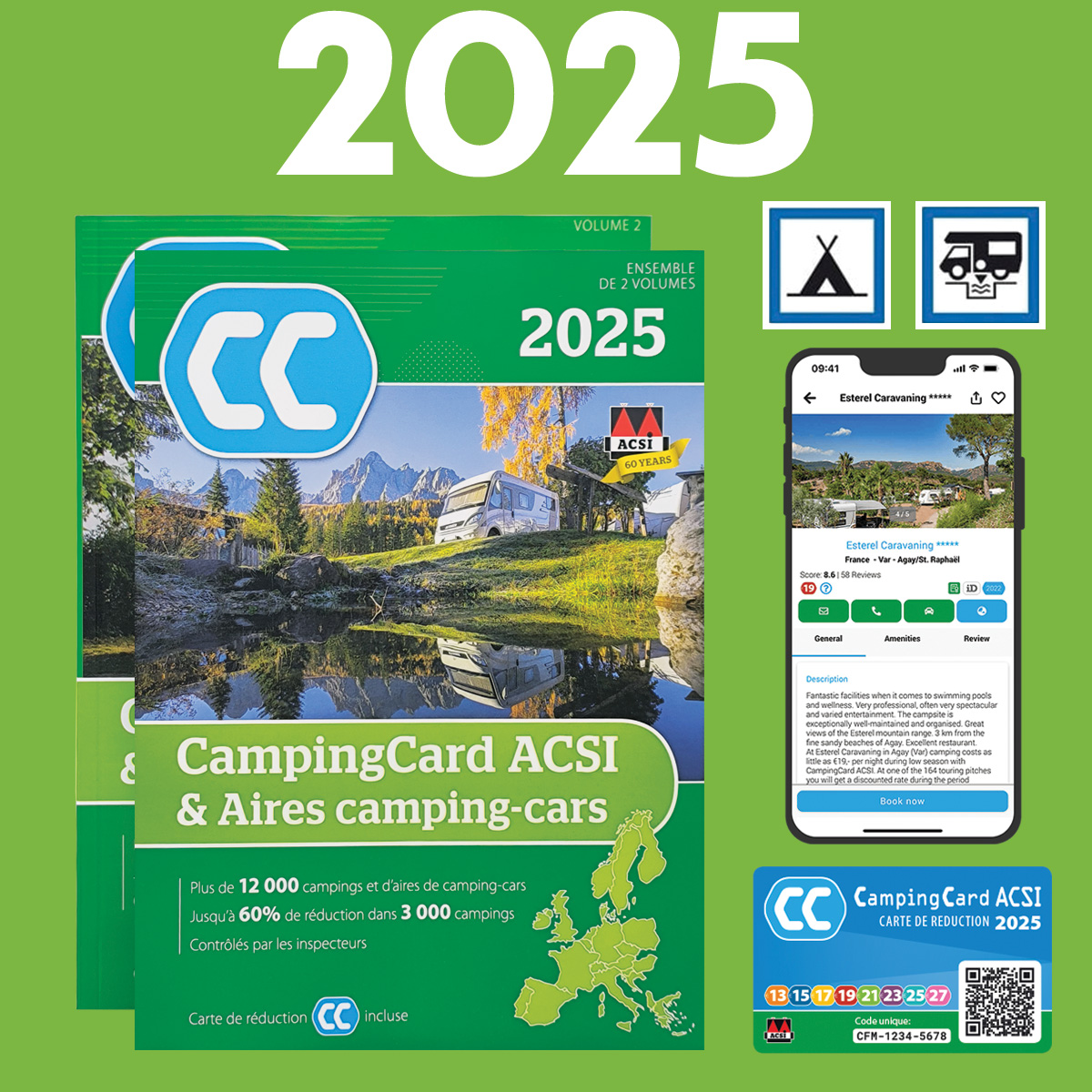 Guide ACSI 2025 Aires de services + Campingcard