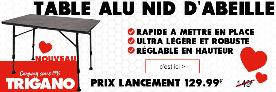 Table alu nid d'abeille ultra légère TRIGANO