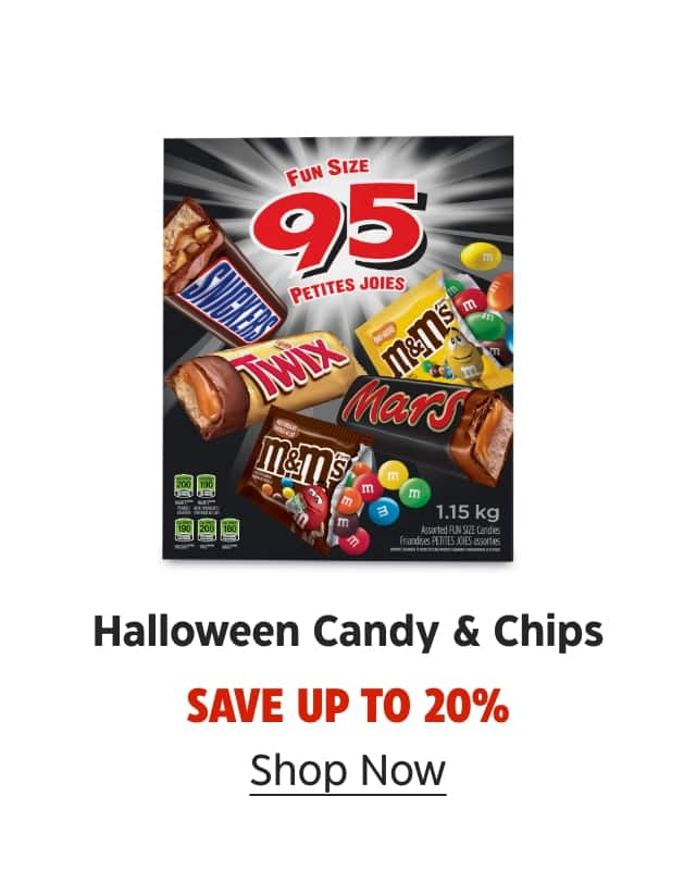 Halloween Candy & Chips. Save up to 20%. Shop Now.