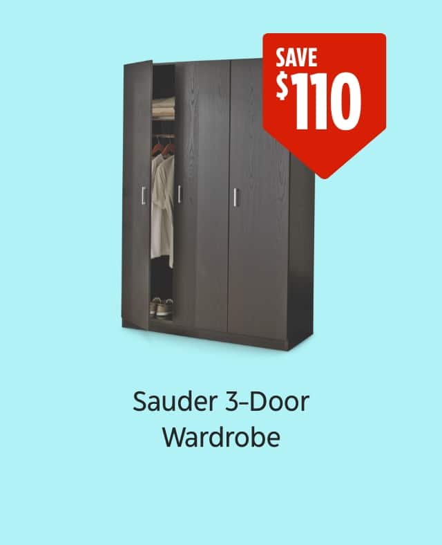 Save $110. Sauder 3-Door Wardrobe.