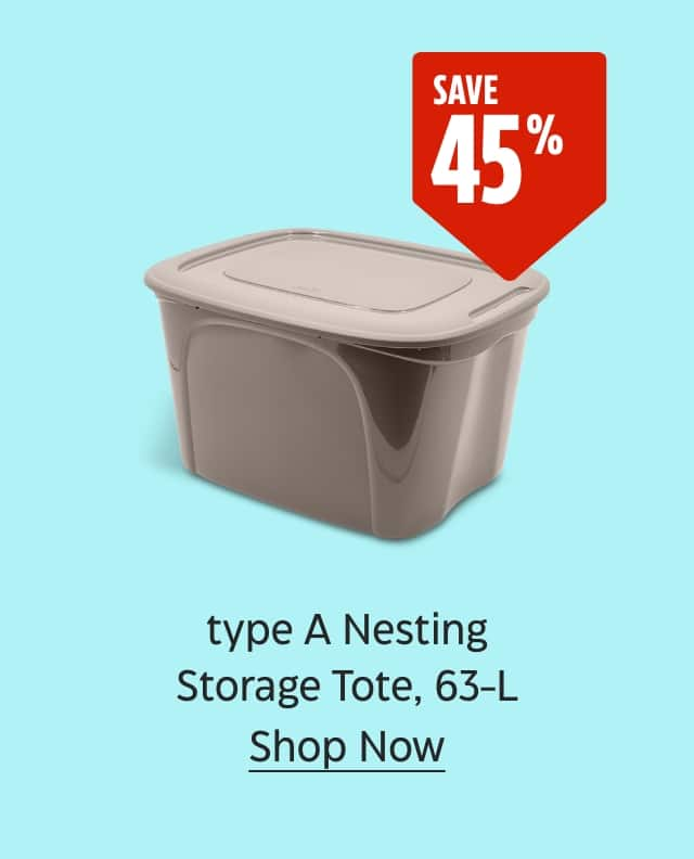 Save 45%. type A Nesting Storage Tote, 63-litre. Shop Now.