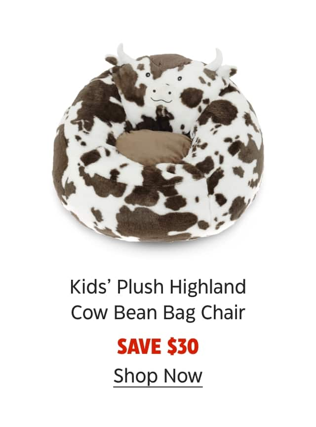 Kids' Plush Highland Cow Bean Bag Chair. Save $30. Shop Now.