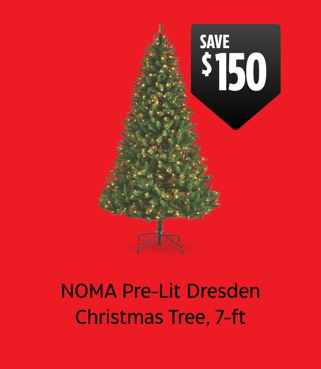 Save $150. NOMA Pre-Lit Dresden Christmas Tree, 7-foot.